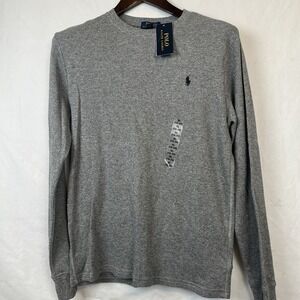 Polo Ralph Lauren Youth Boys XL Gray Long Sleeve Knit Sweater Shirt NWT